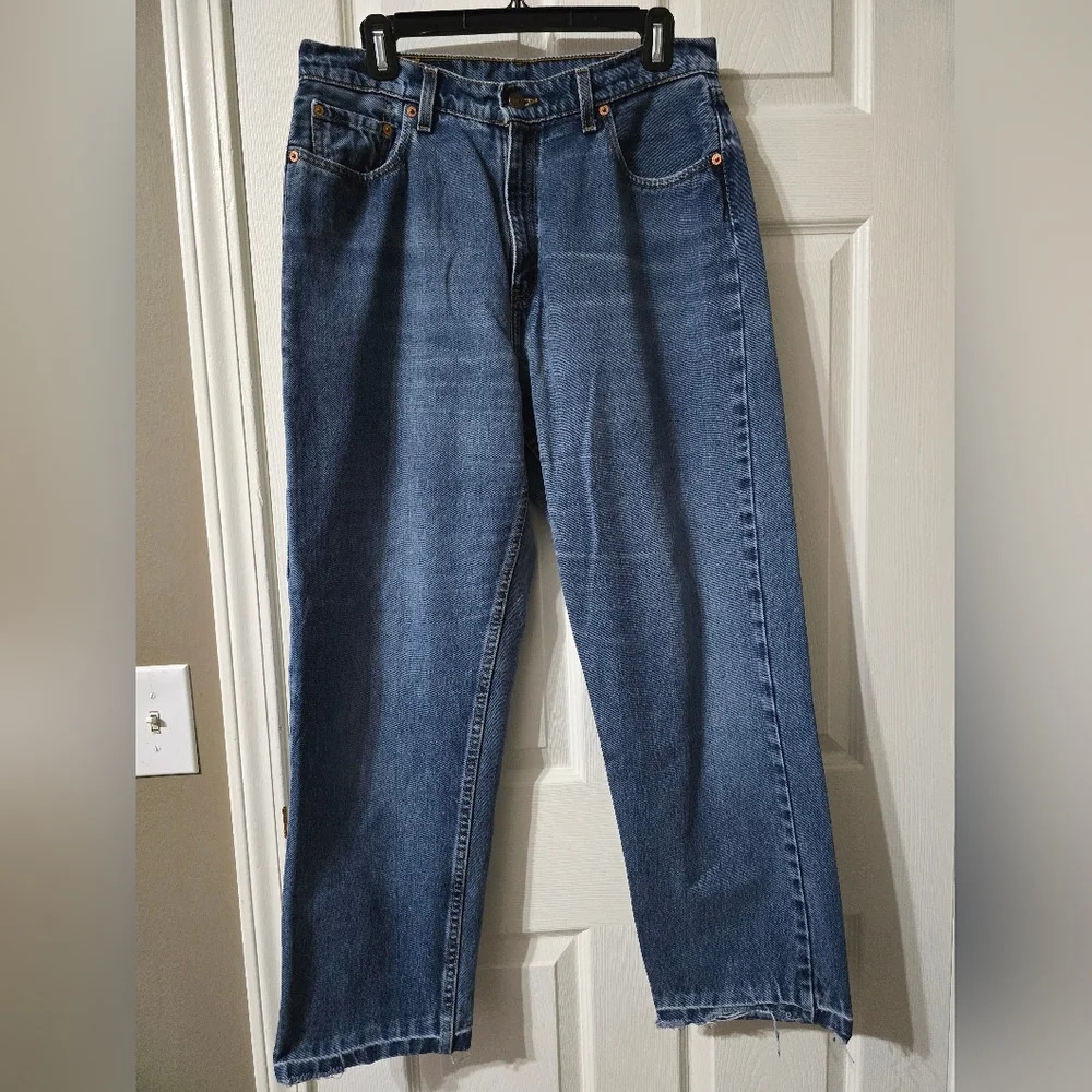 Vintage '96 Levi’s 561 Loose Fit Straight Leg Jeans, Medium Wash, Sz 12 w/ Flaws